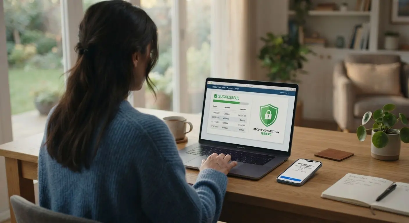 Secure online banking and payment verification on laptop and phone