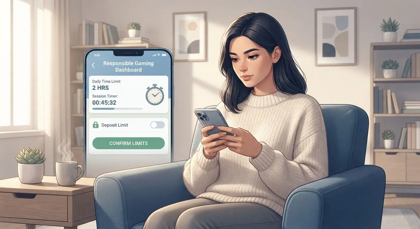 User setting account limits for responsible play