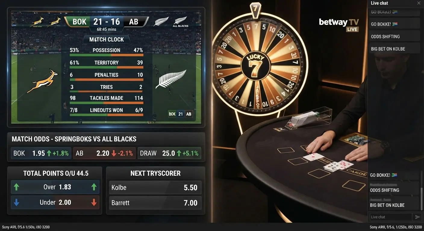 Combined BetX Live sports and live games interface